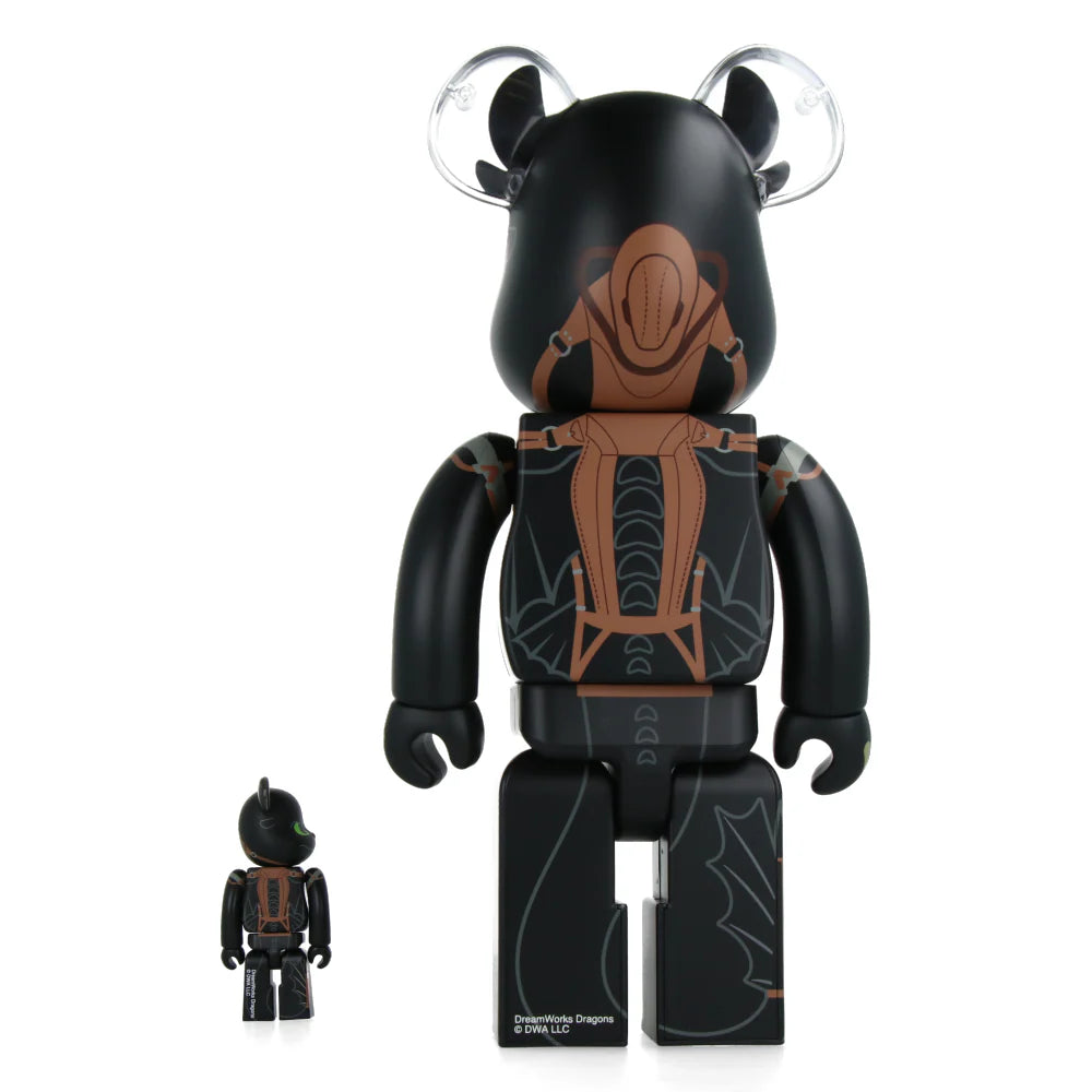 100% & 400% Bearbrick set - Toothless-Medicom Toy-Bearbrick
