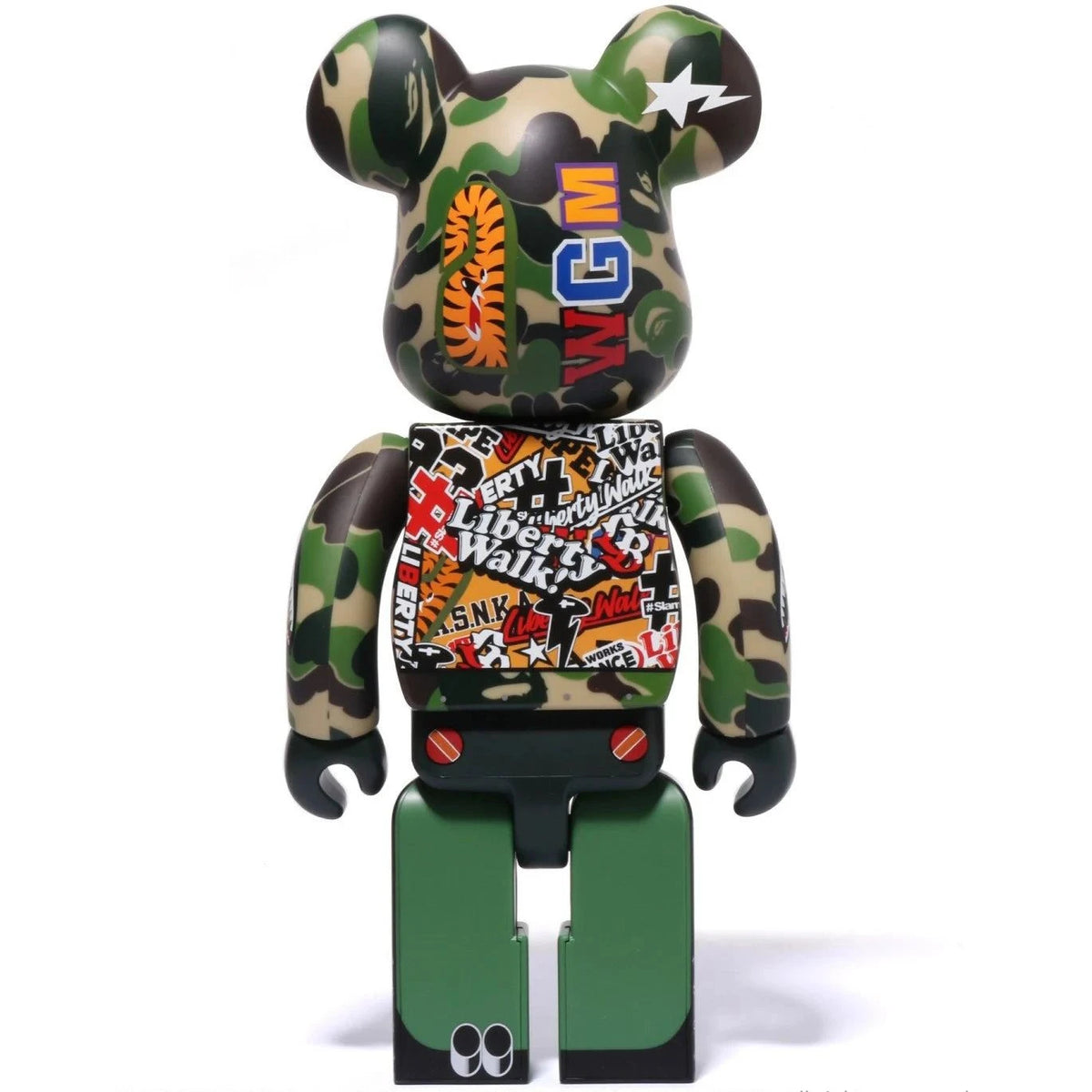 400% + 100% Bearbrick sæt - LBWK x BAPE (Green Camo)-Medicom Toy-Bearbrick