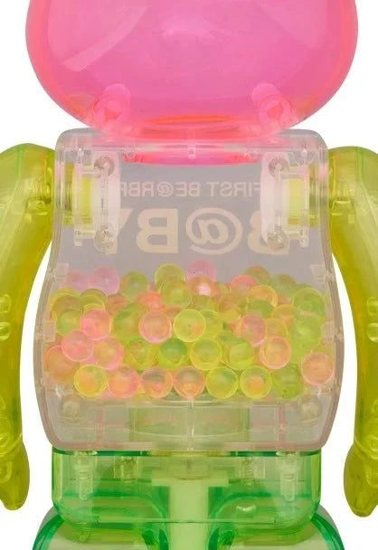 400% & 100% Bearbrick sæt - My First Bearbrick Baby (1st Color Clear)-Medicom Toy-Bearbrick