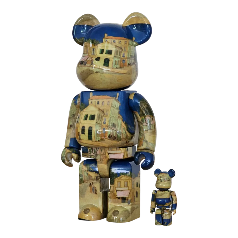 100% & 400% Bearbrick set - Van Gogh - The Yellow House-Medicom Toy-Bearbrick