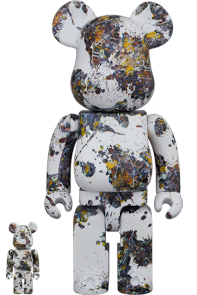 400% & 100% Bearbrick Set – Jackson Pollock Studio (Splash)-Medicom Toy-Bearbrick
